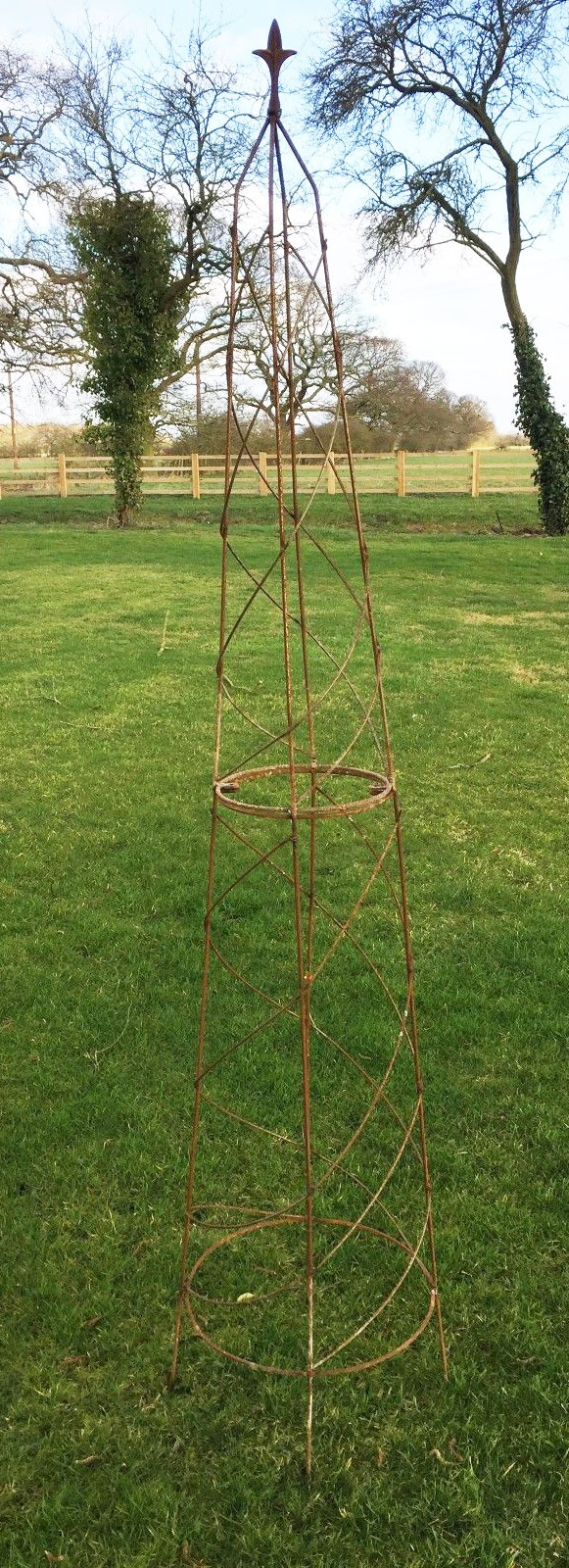 Ruddings Wood 210cm Orton Natural Rust Metal Garden Obelisk