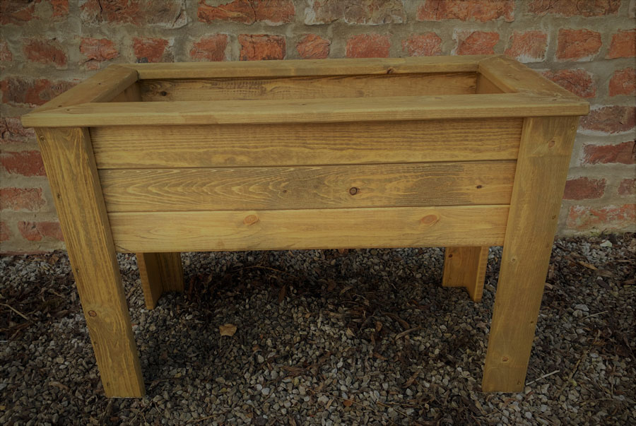 Raised  Planter on Legs Trough Wood Ready Made Large