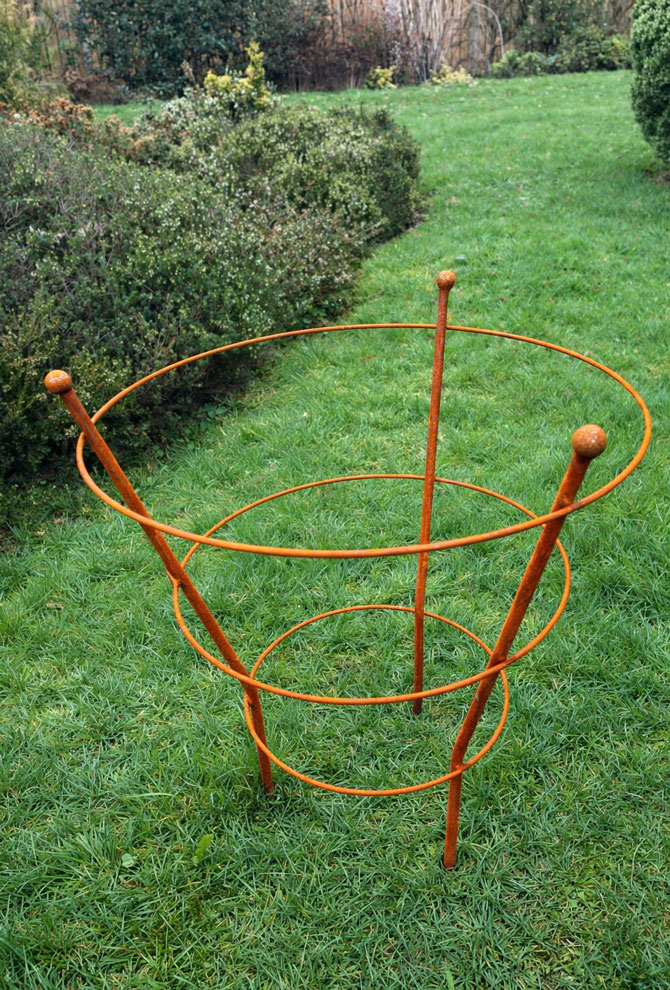 Rustic Peony Basket Plant Support Metal Garden Support Frame 51cm high 