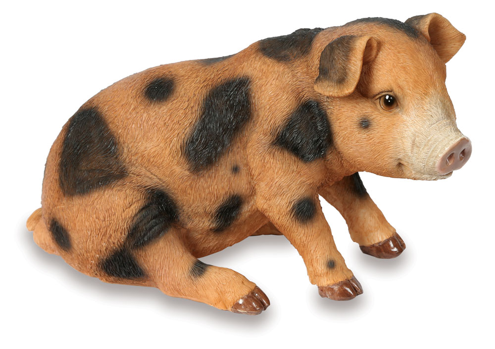 Oxford Sandy and Black Baby Pig - Garden Ornament