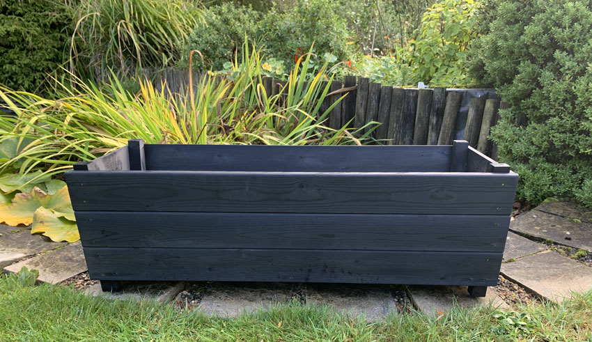 Wooden Planter Garden Container Extra Depth Trough Charcoal Black 
