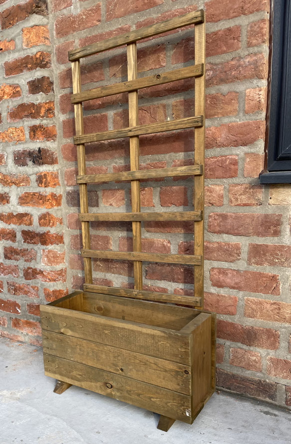 Wooden Garden Planter with Trellis  130cm