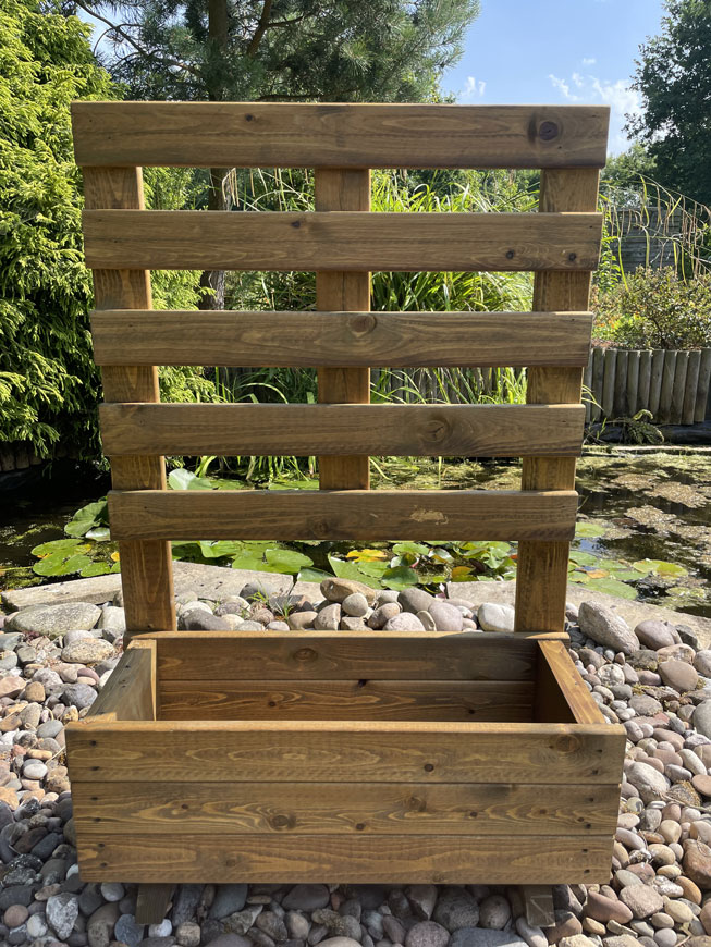 Arron Garden Planter Box with Trellis Screen Wooden Medium