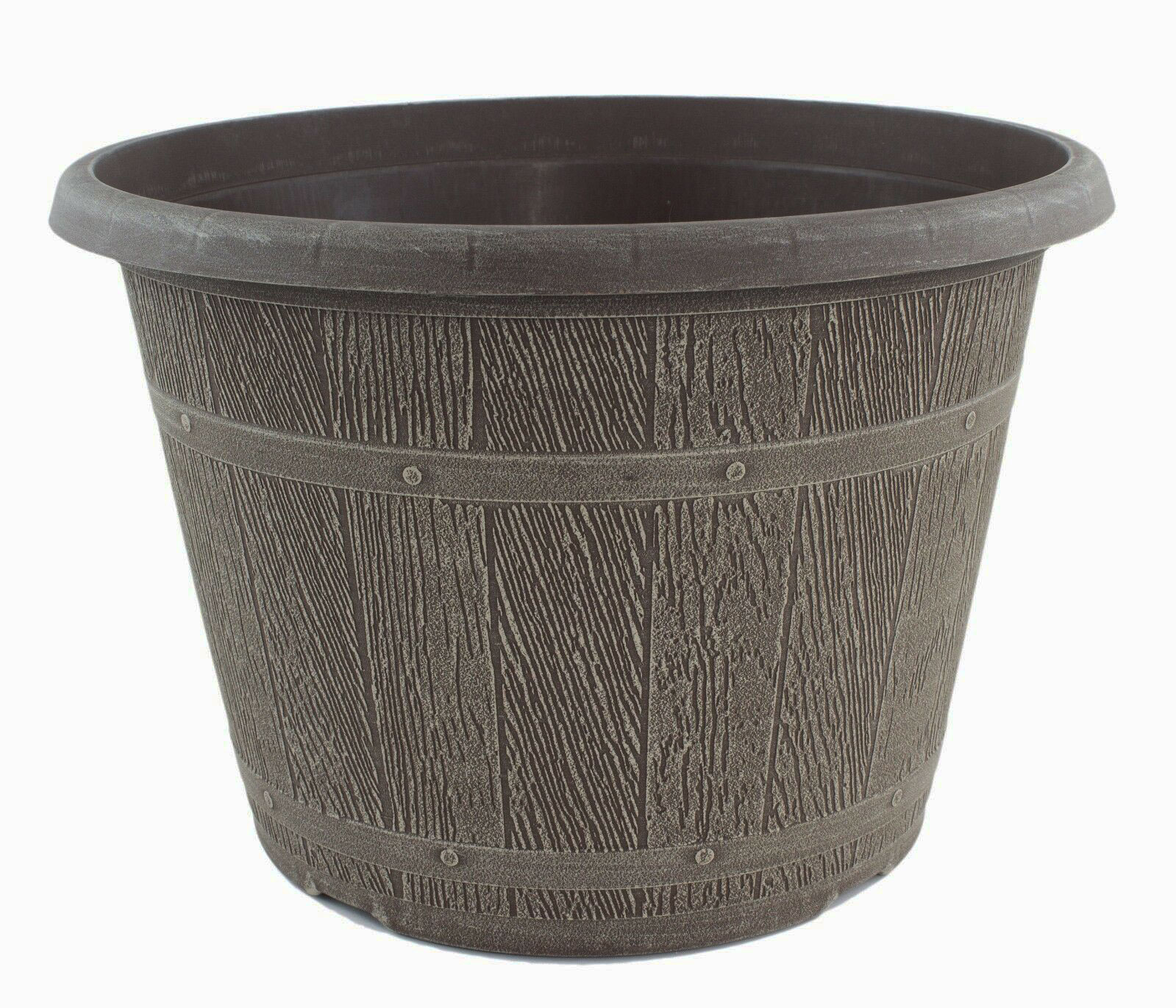 30cm Plastic Garden Pot Planter Driftwood Design