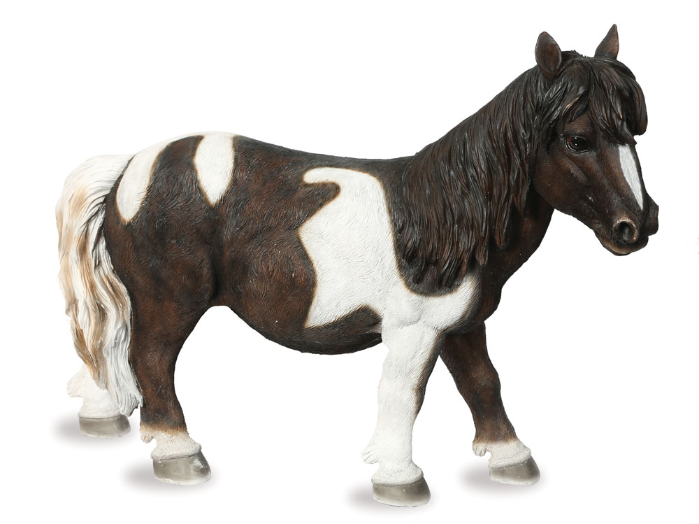 Black and White Shetland Pony - Garden Ornament 