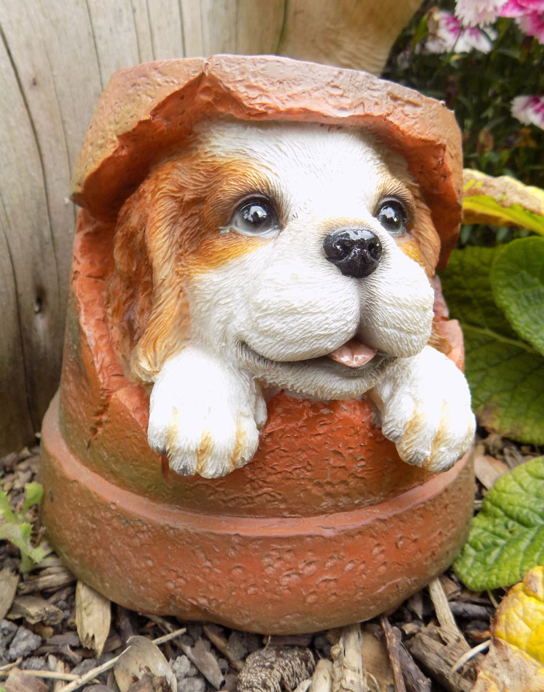 Dog Flower Pot Garden Ornament - UK Garden Products
