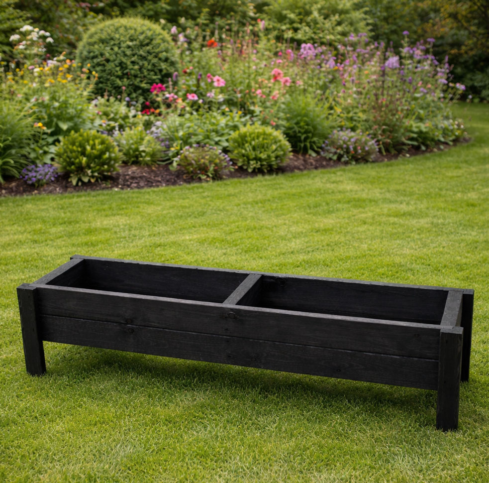 125cm Raised Wooden Garden Planter Box Trough Heavy Duty 