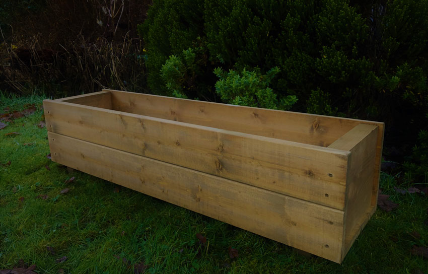Garden Wooden Planter Long Decking Timber Trough 3ft