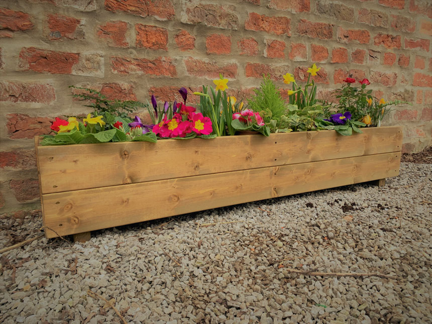 Garden Planter Wooden Trough 130cm XL