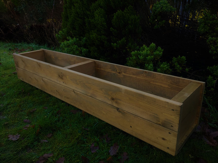 Large Garden Wooden Planter Long Decking Timber Trough 4ft