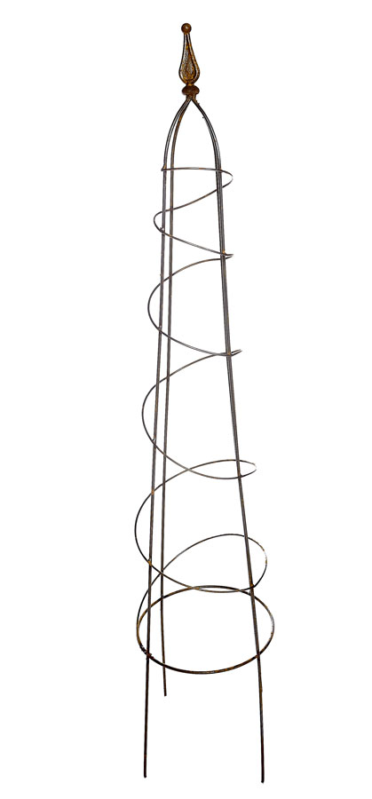 Spiral Natural Rust Garden Obelisk Support
