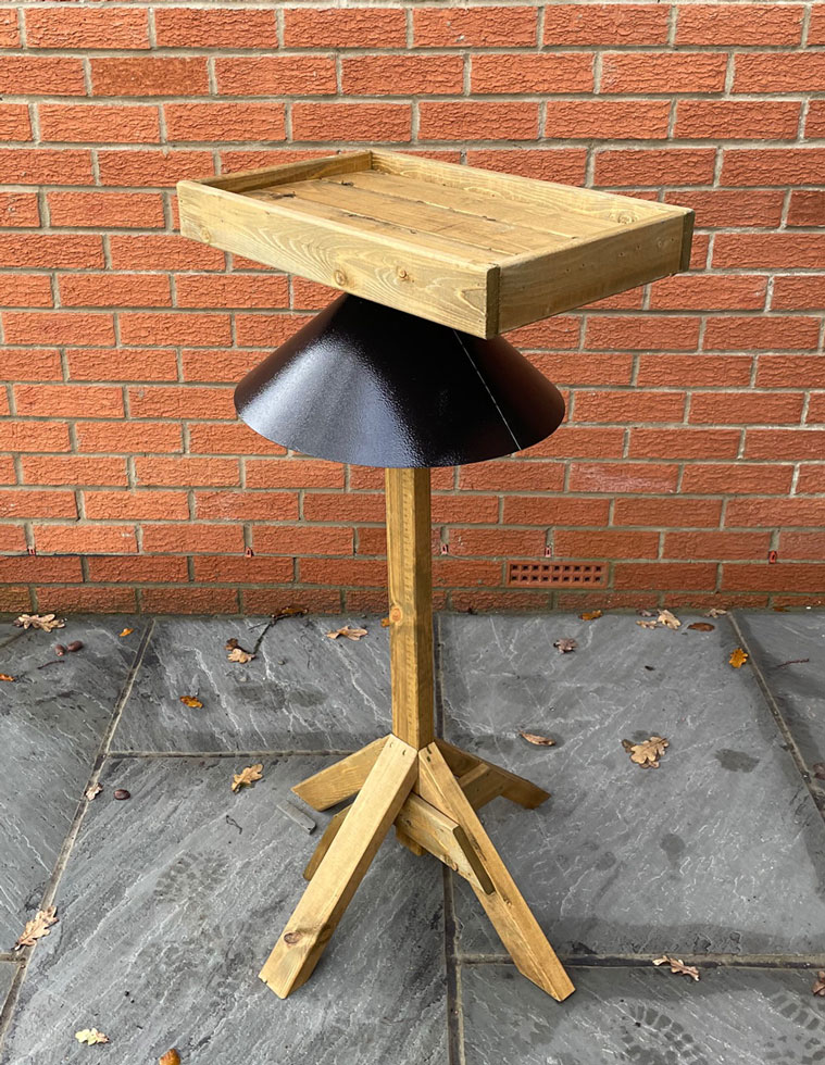 Wooden Bird Table And Squirrel Guard