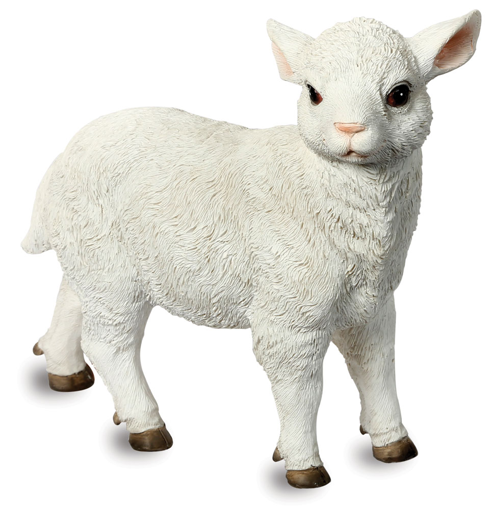 White Standing Small Lamb - Garden Ornament