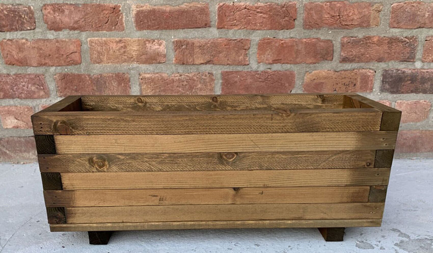 Wooden Planter Box Rectangular Heavy Weight Medium