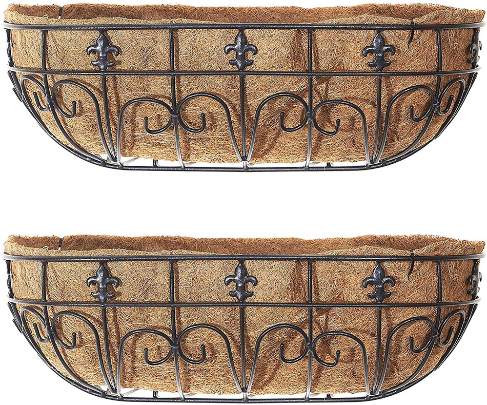 Fleur de lys Wall Trough Planters 24