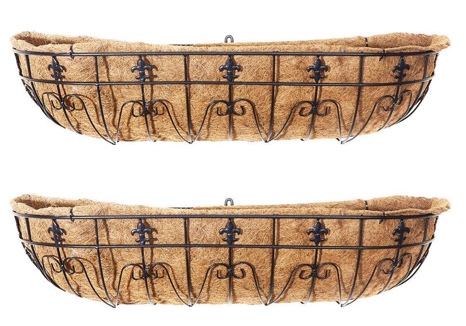 Fleur de lys Wall Trough Planter Ruddings Wood 36