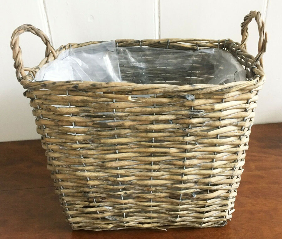 Rectangle Willow Wicker Basket Container Planter