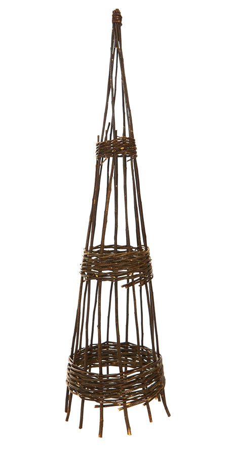 120cm Rustic Natural Willow Bandedl Garden Obelisk