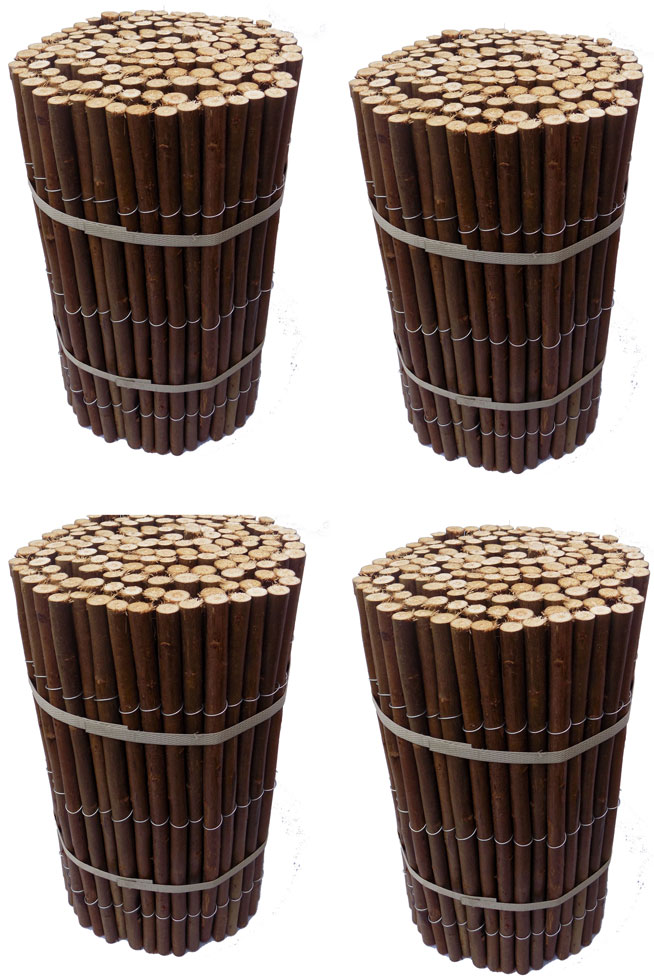 Pack of 4 x Garden Flexible Willow Lawn Edging Roll 200cm x 30cm