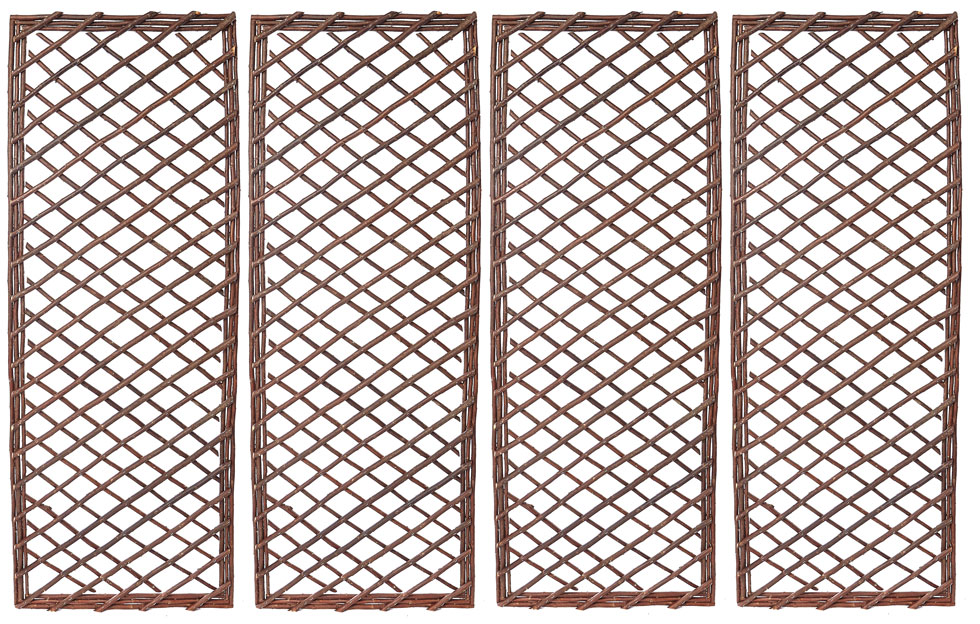 Set of 4 Extra Strong Willow Garden Wall Trellis Panels