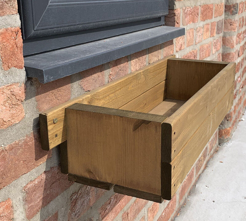 Wooden Flower Box Trough Planter 80 cm