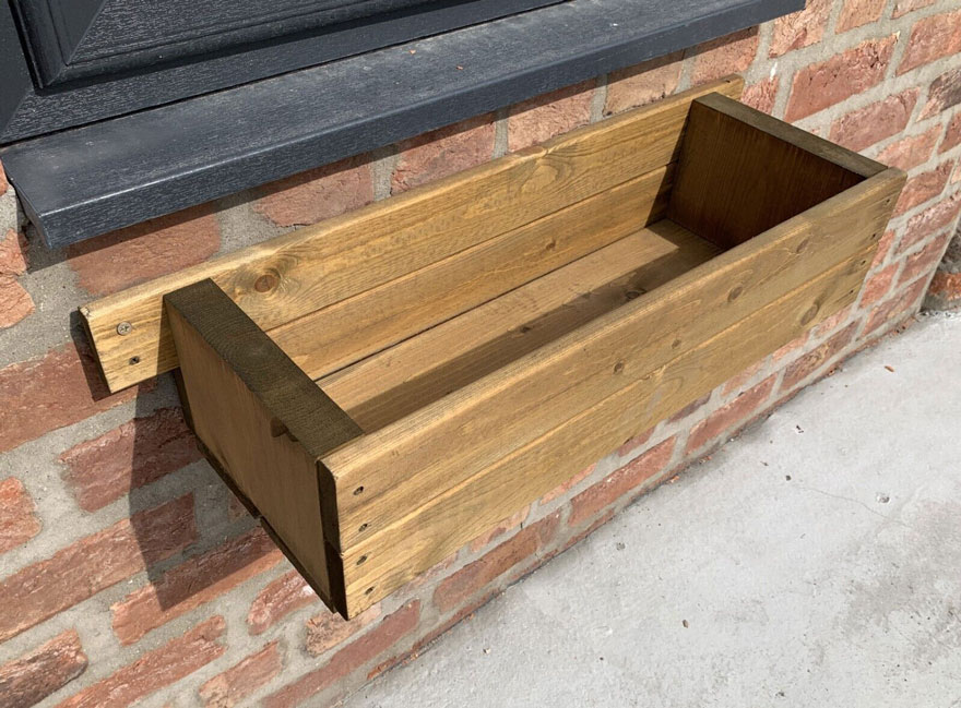 Wooden Flower Box Trough Planter 60 cm