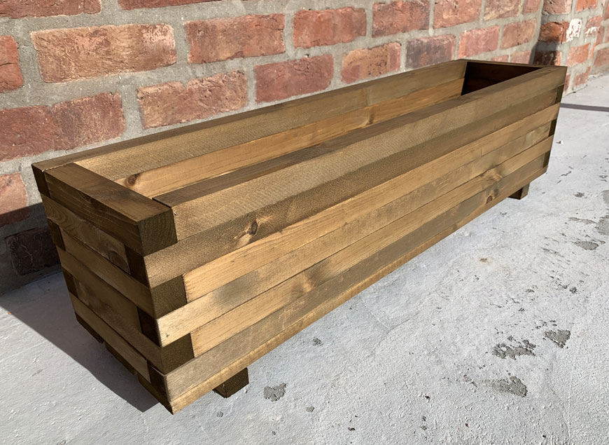 Wooden Planter Box Rectangular Heavy Weight Large