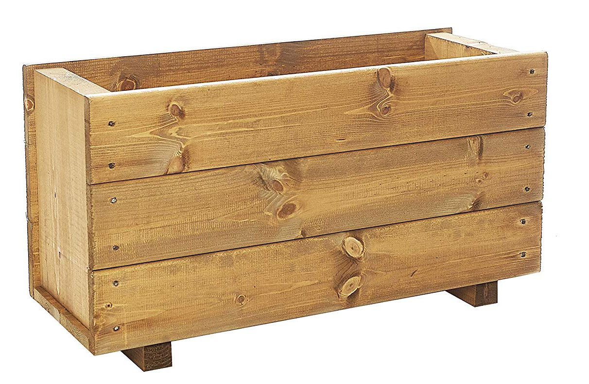 Ruddings Wood 60cm Wooden Deep Rectangular Garden Planter Trough