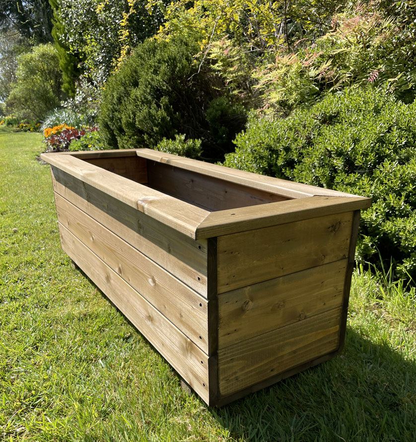 Trough Rectangle Wooden Garden Planter Extra Deep Raised